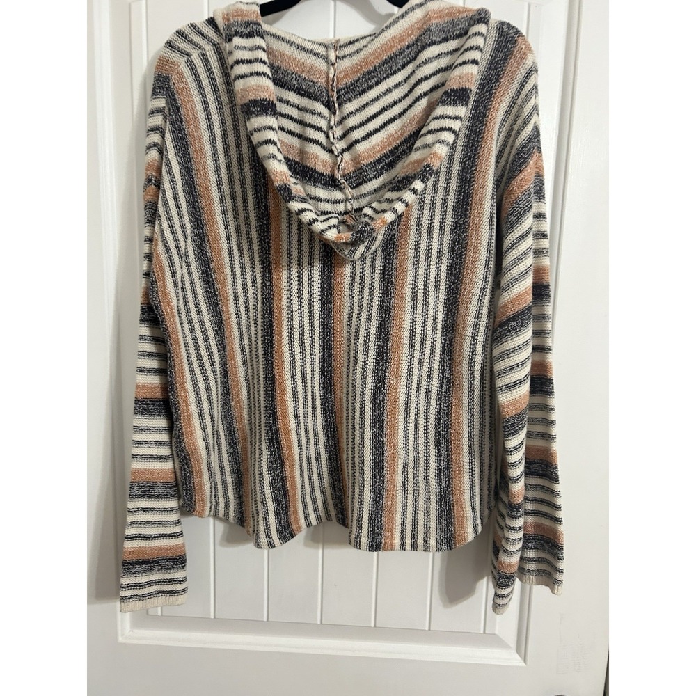 Billabong Baja Beach Striped Hooded Knit Sweater Women's Size L - Picture 3 of 5